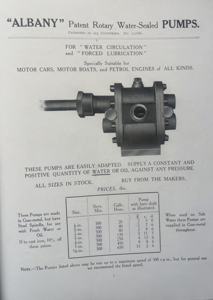 albany pump patent rotary water sealed