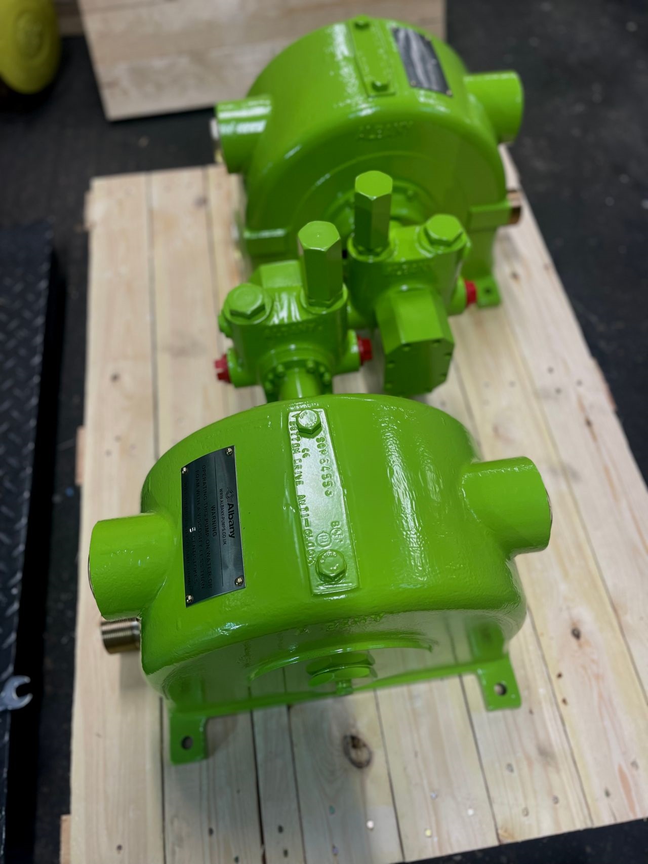 Foam concentrate pumps with specialised paint